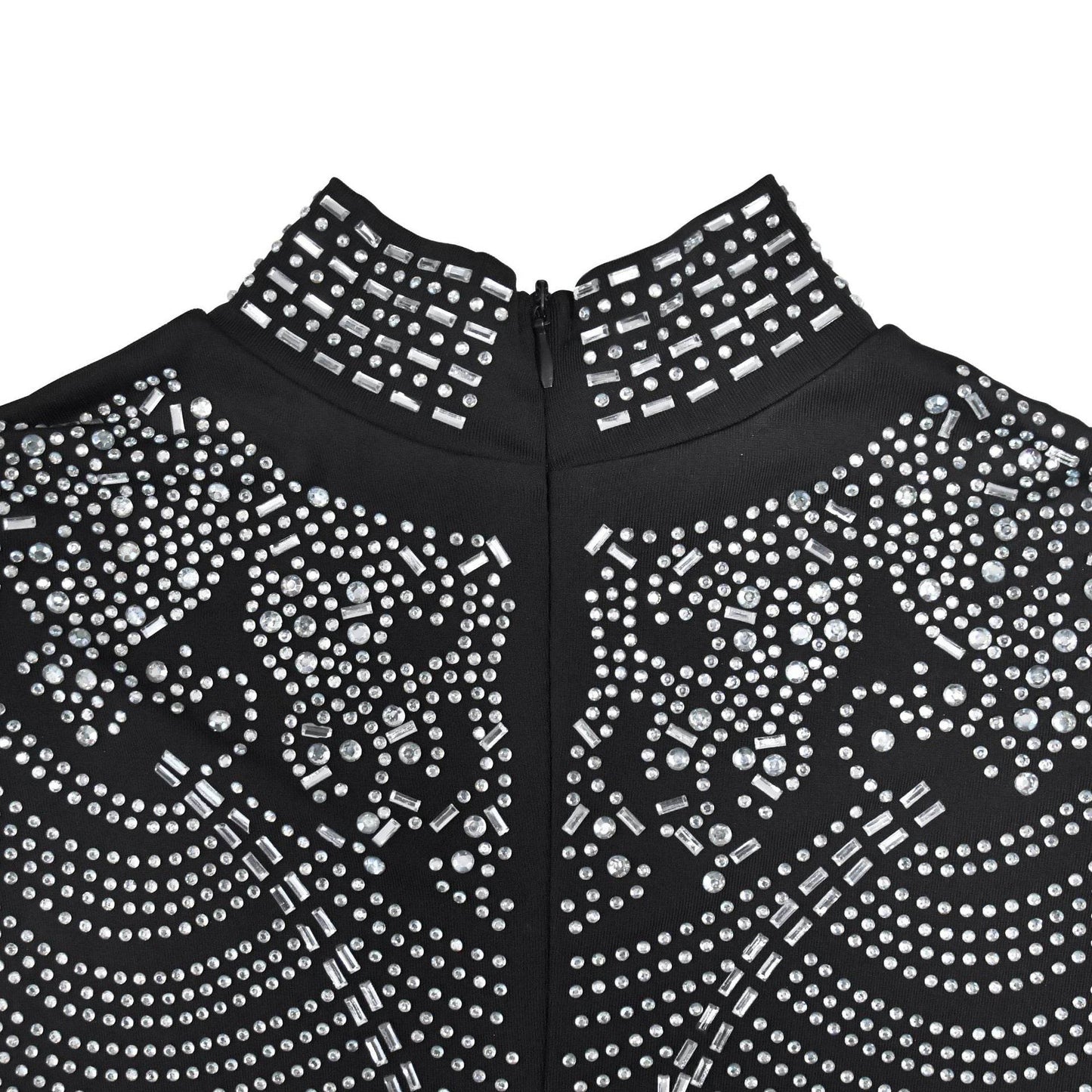 Mesh Rhinestone floor length Dress - REBECATHELABEL