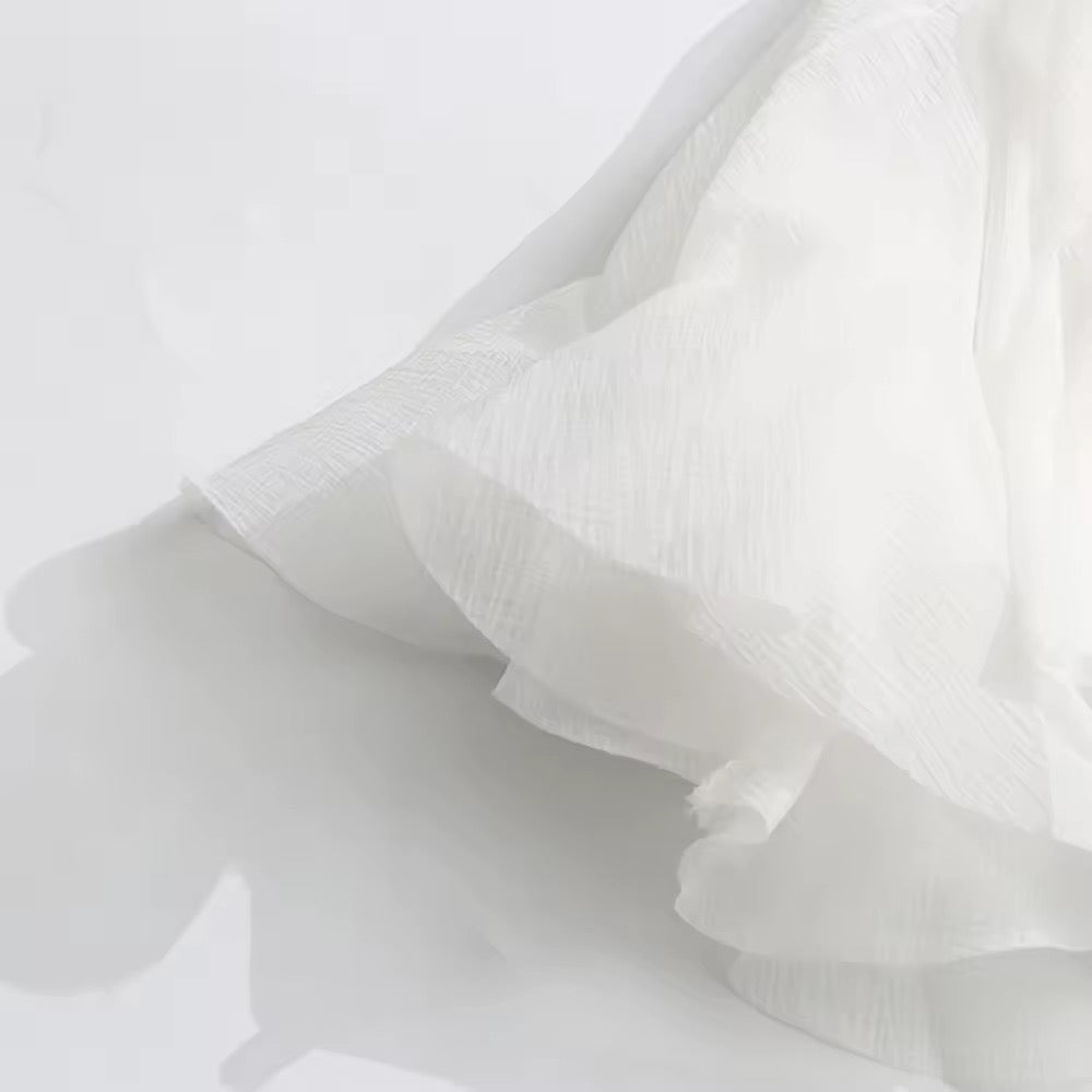 Ruffles Slim Breasted Mini Dress