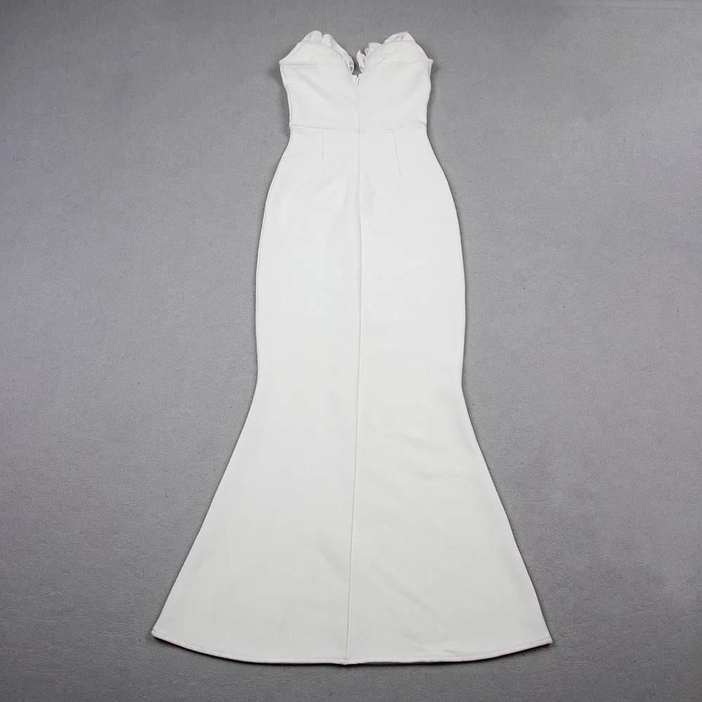 Mermaid Strapless Diamond Flower Maxi Bandage Dress - REBECATHELABEL