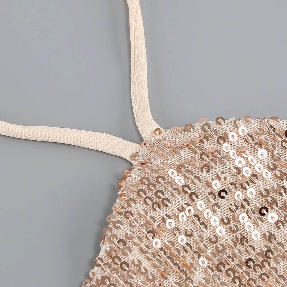 Backless Sleeveless Gold Tight Long Dress - REBECATHELABEL