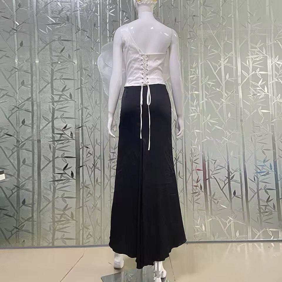 3D Flower Short Top Long Mermaid Tight 2-piece - REBECATHELABEL