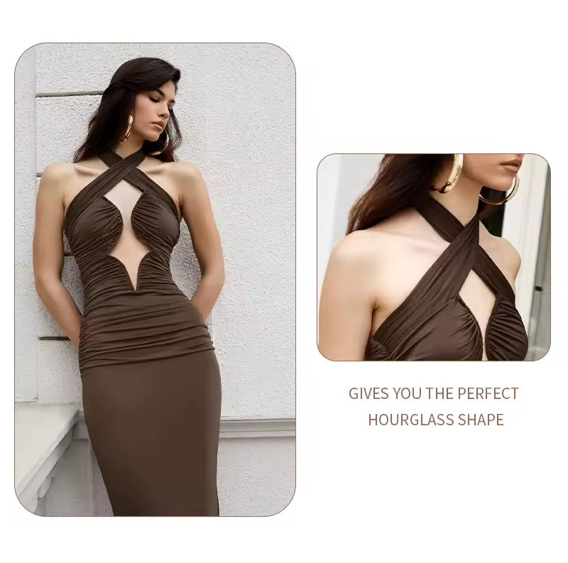 Halter Neck Cut-Out Maxi Dress