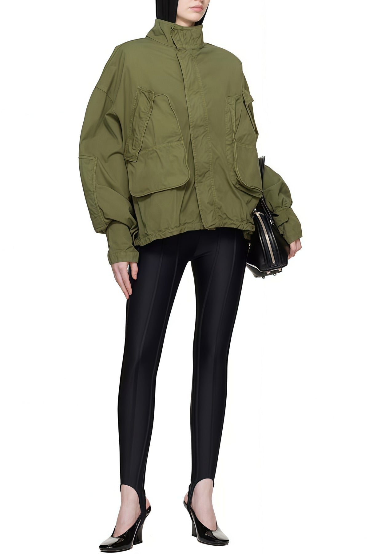 Black Decorative Stitching Leggings