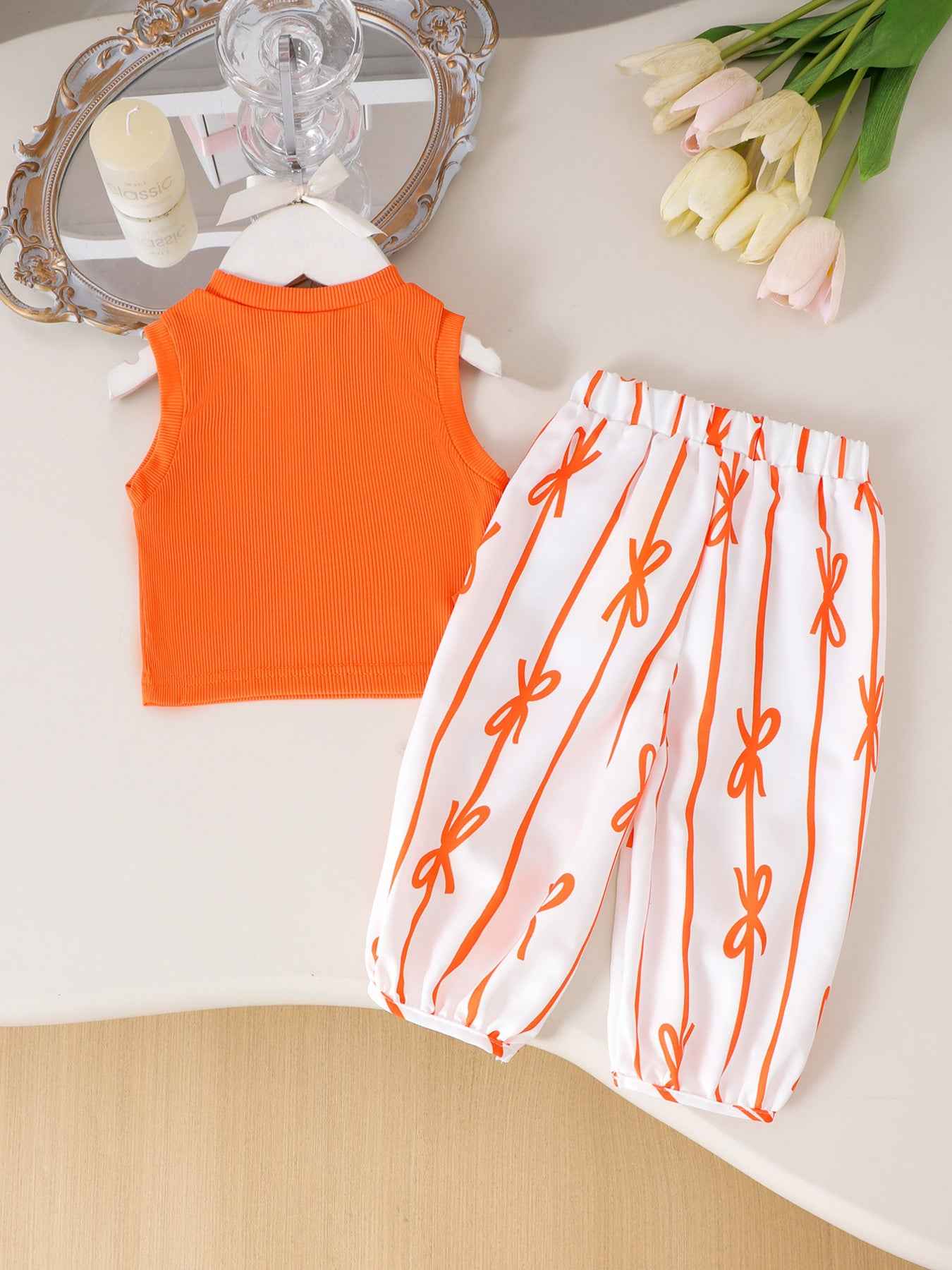 Children's Sleeveless Top & Bow Pants Set
