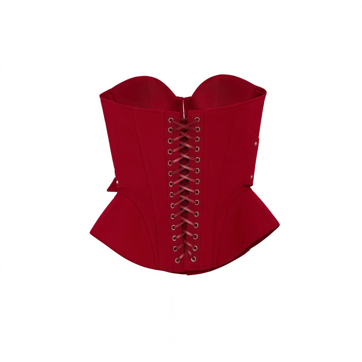 Red Studded Belted Corset Top
