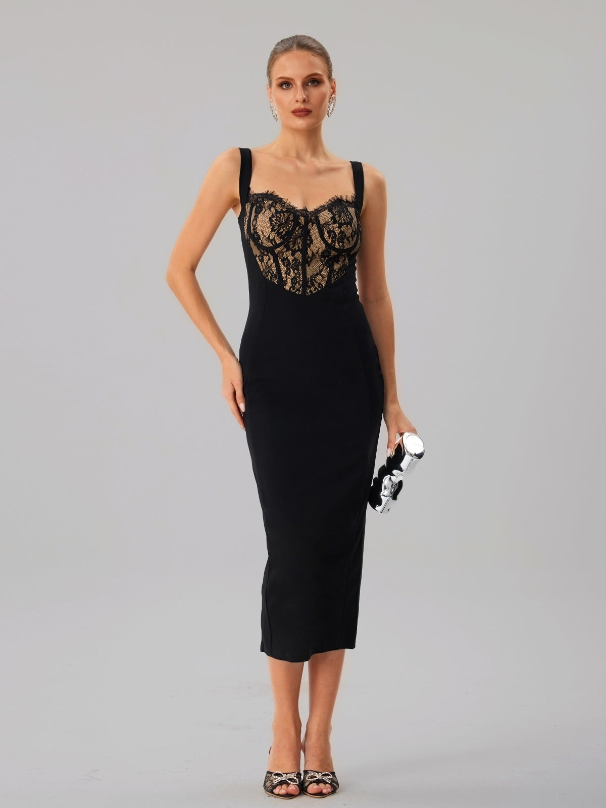 Sleeveless Lace Midi Dress