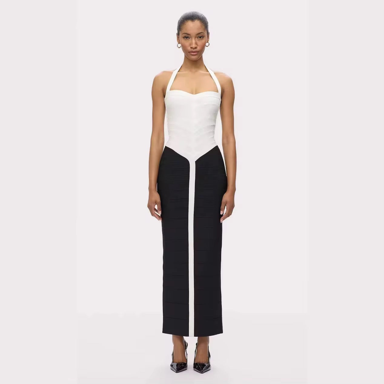 Halter Off the Shoulder Bodycon Long Bandage Dress