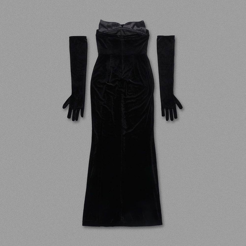 Miss gorgeous floor length velvet dress - REBECATHELABEL