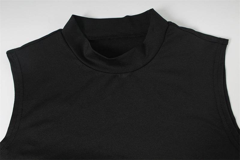 Half Collar Sleeveless Elegant Hollow Out Cutout Backless dress - REBECATHELABEL