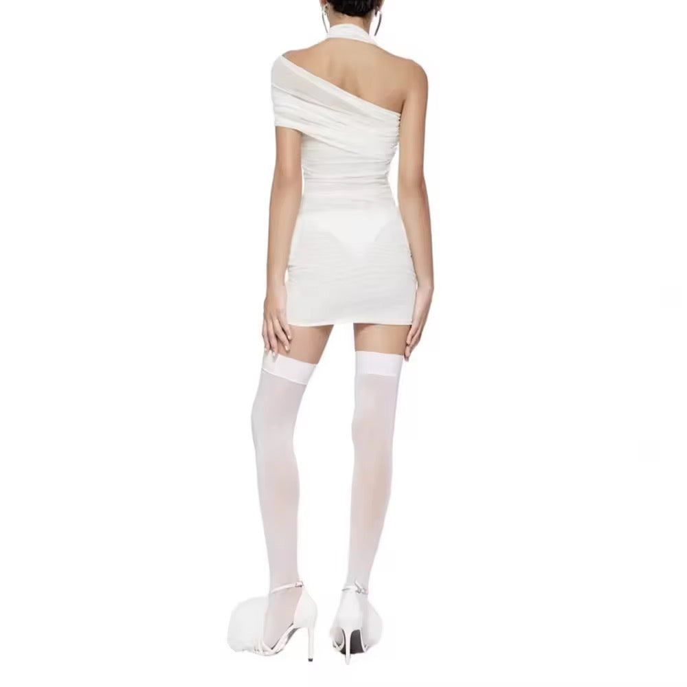 Slimming Sheer Spliced 3D Flower Dress