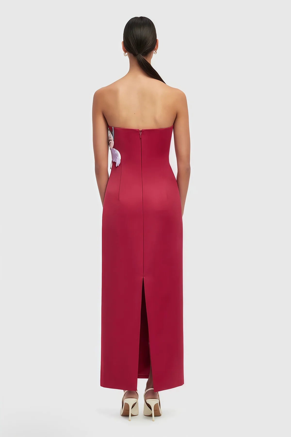 Pink Floral Embroidered Maxi Dress