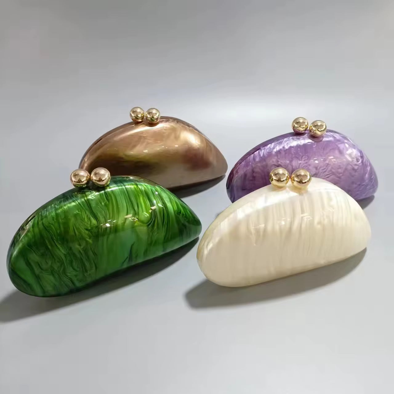 Dumpling Shape Acrylic Box Clutches Party Purse