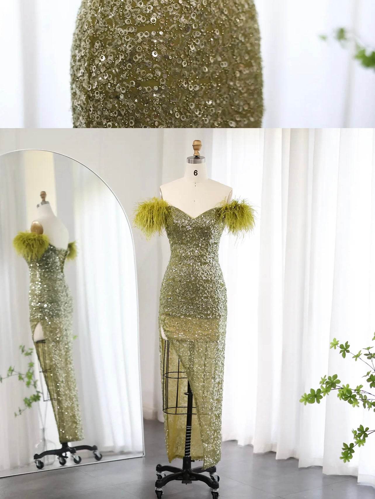 Becca sequin feather dress - REBECATHELABEL