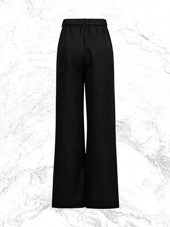 Double-Breasted Blazer & Wide-Leg Pants Set