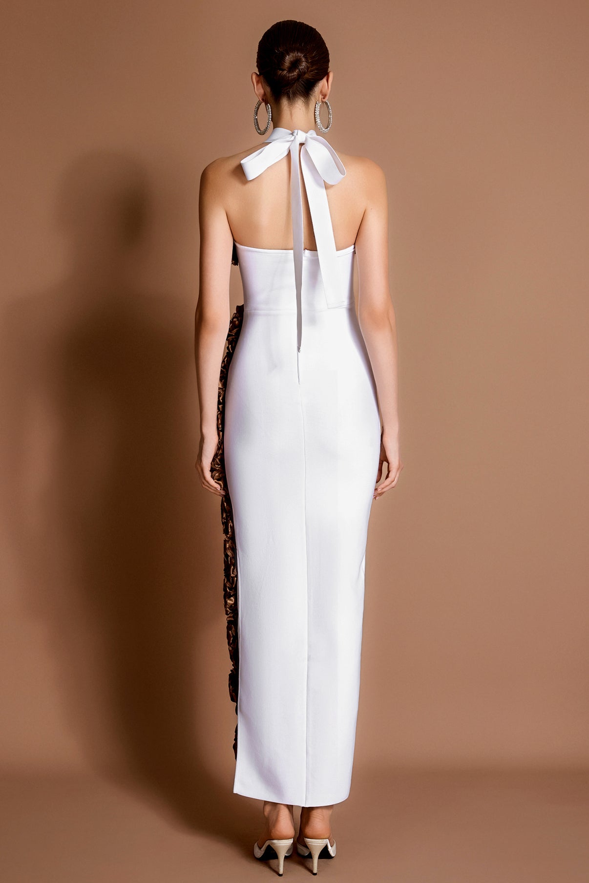 Bandage 3D Flower Rhinestone Maxi Dress