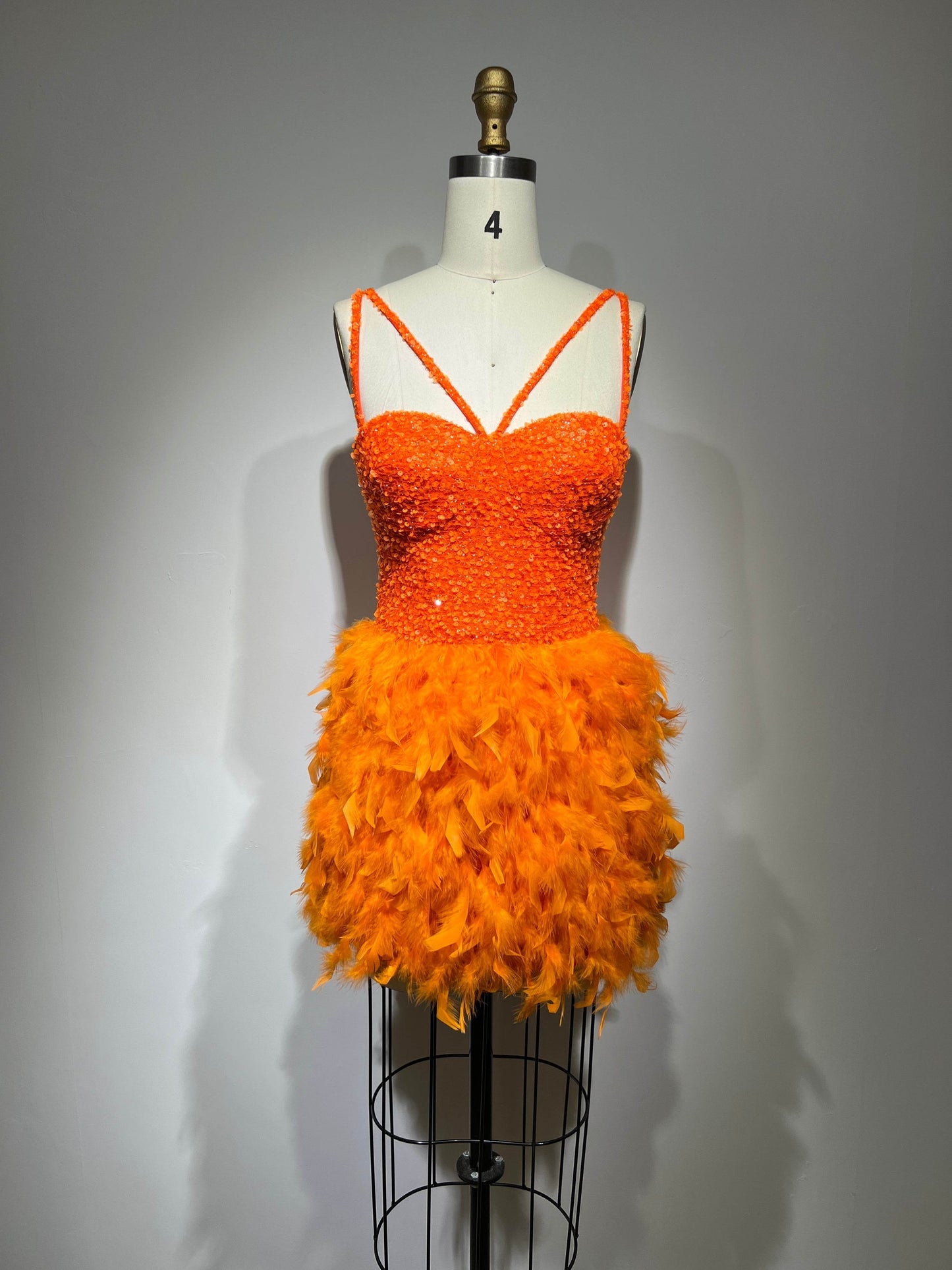 Cameli Sequin Feather Mini Dress - REBECATHELABEL