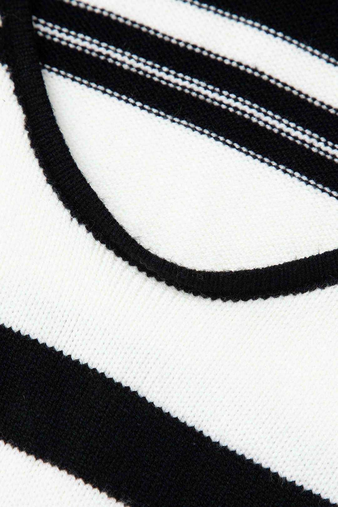 Contrast Stripe Backless Bell Sleeve Knit Mini Dress - REBECATHELABEL