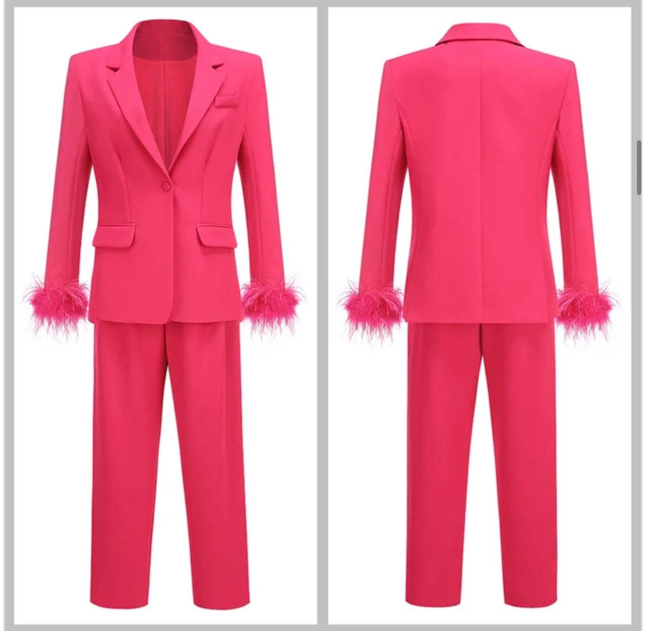 Ostrich Feather pant set - REBECATHELABEL