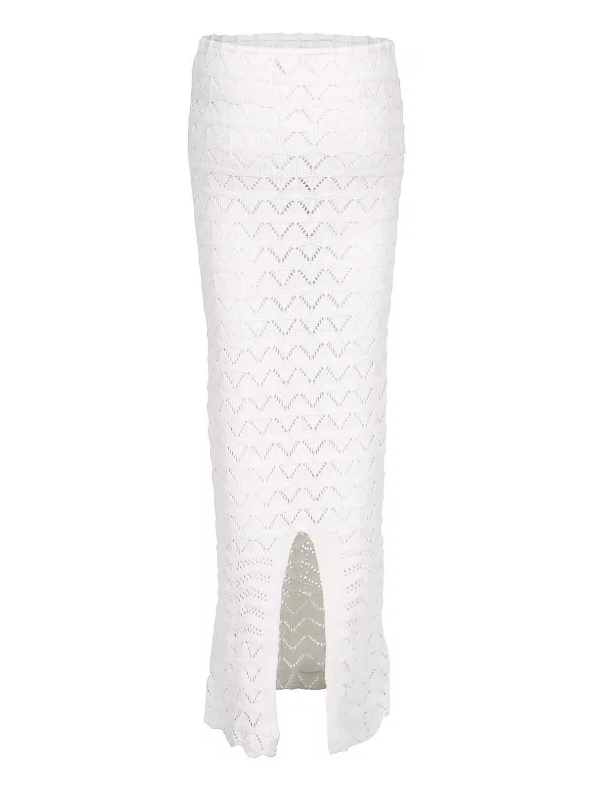 Sexy Knit One-neck Long Sleeve Short Top Drawstring Half Skirt Beach Two-piece