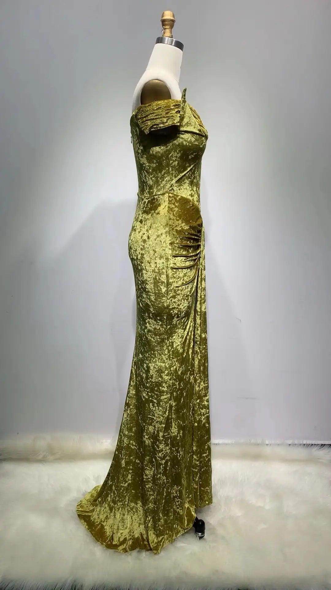 Daisy velvet floor length dress - REBECATHELABEL