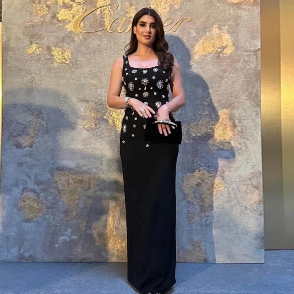 Diamond Long Dress Sleeveless brooch embellishment Slim Fit Maxi Dress - REBECATHELABEL