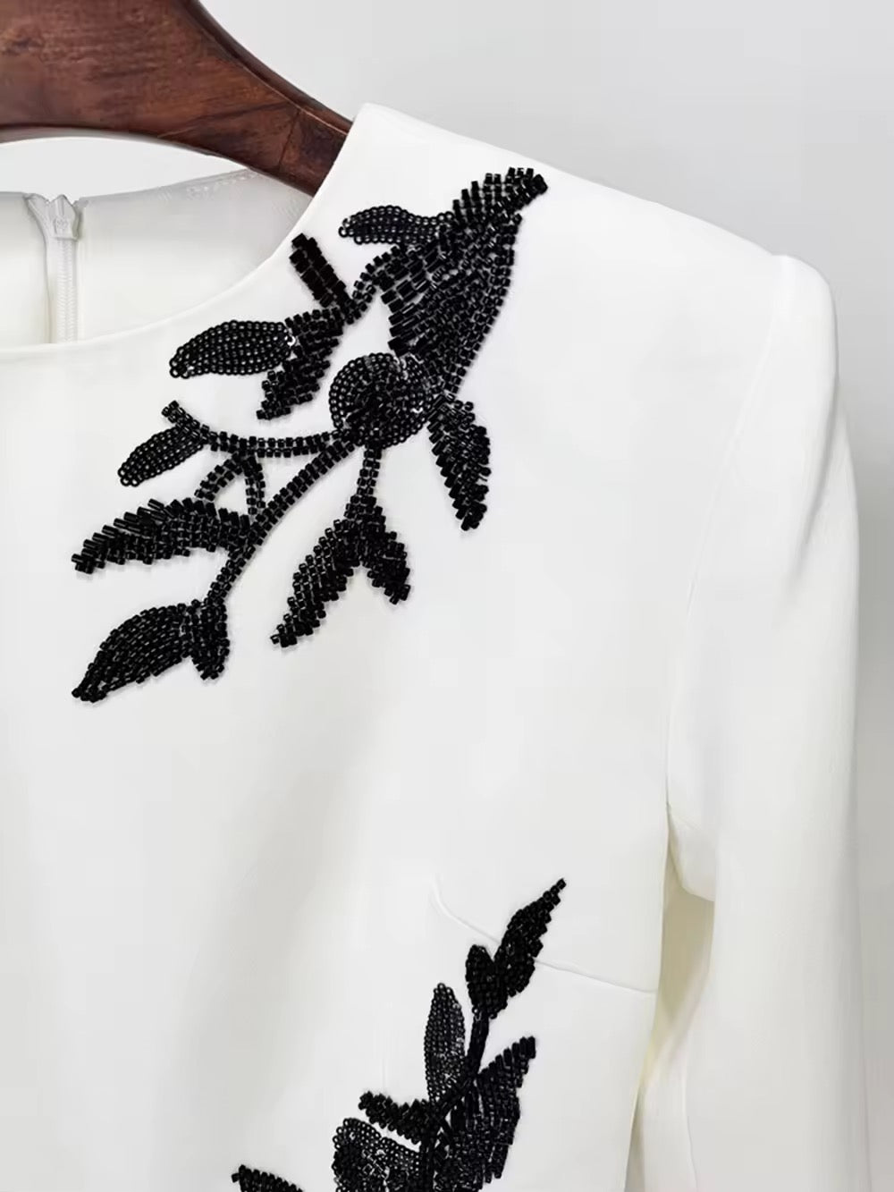 Bead Slim White dress