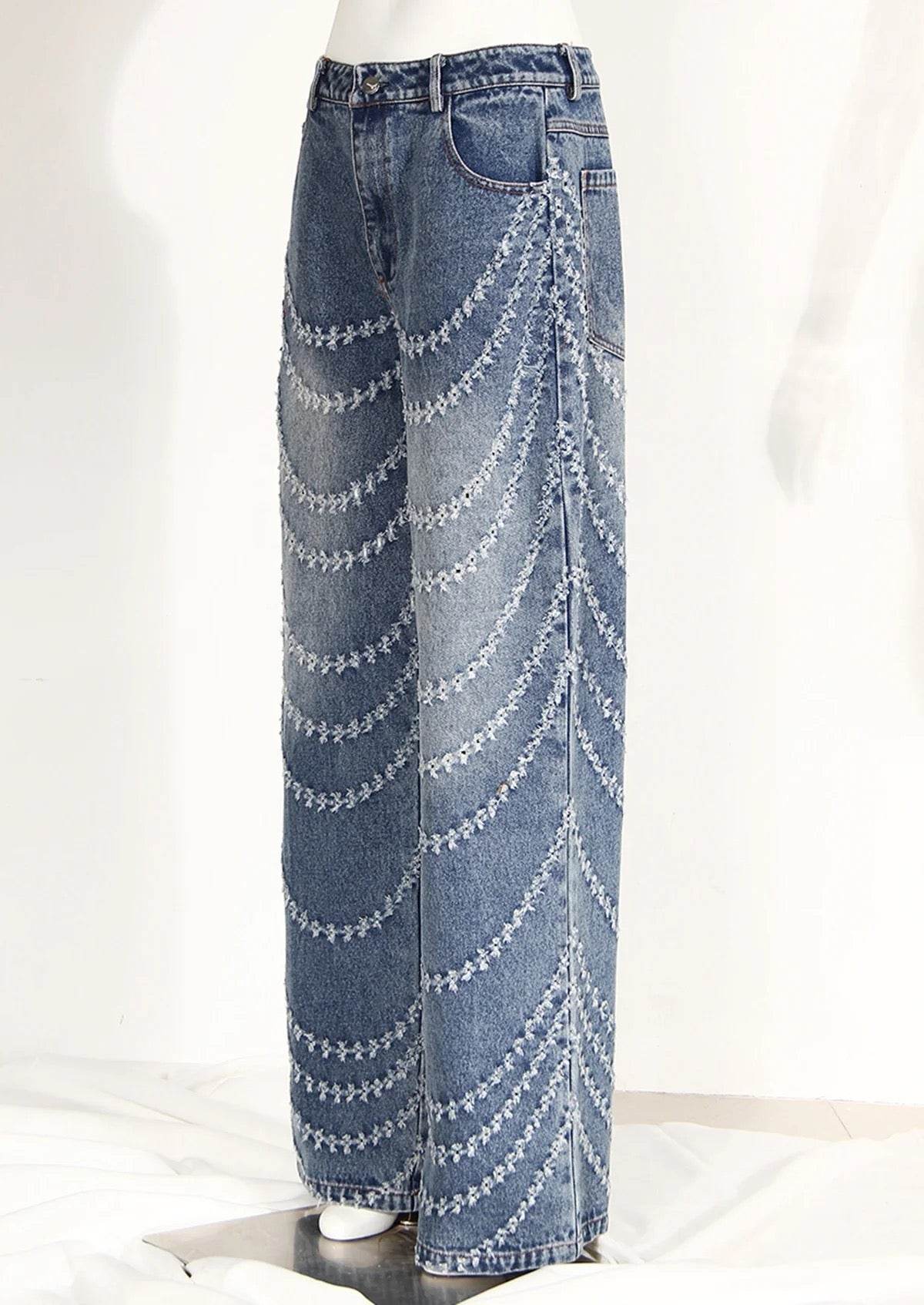 Fried Street Ripped Wide Leg Pants Loose Mopping Pants - REBECATHELABEL