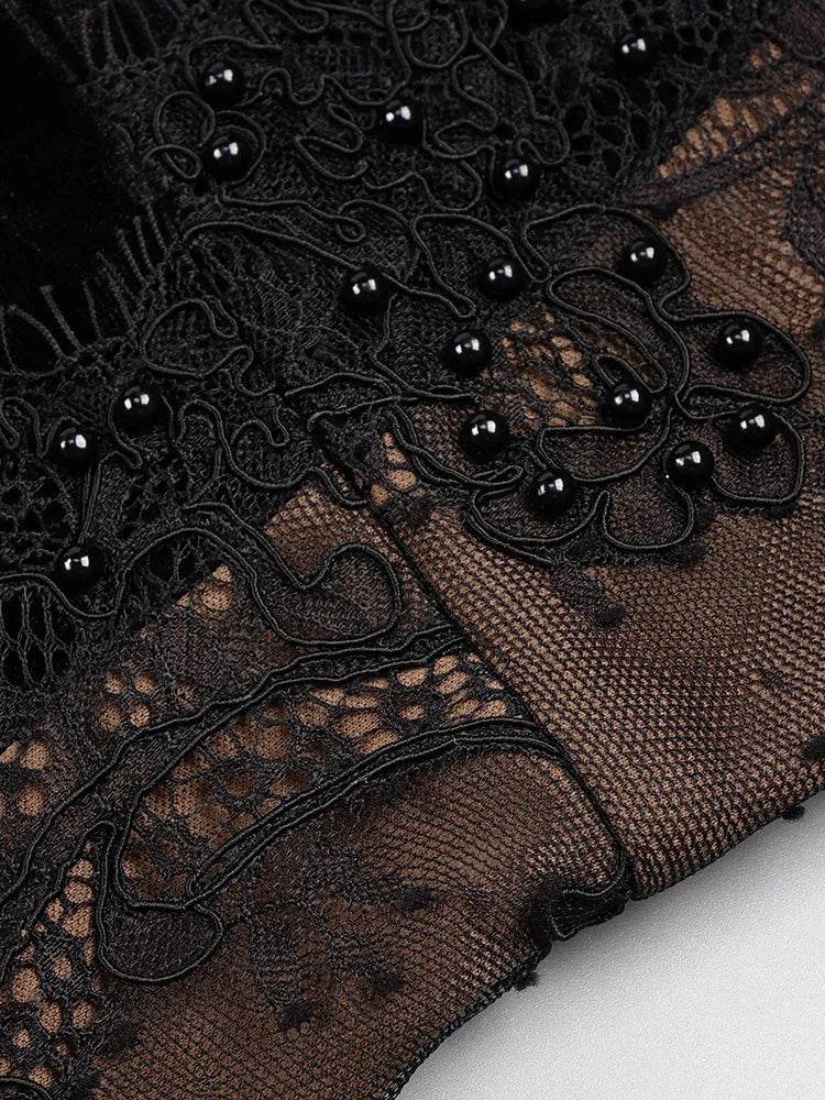 High Split Off The Shoulder Velvet Dress - REBECATHELABEL