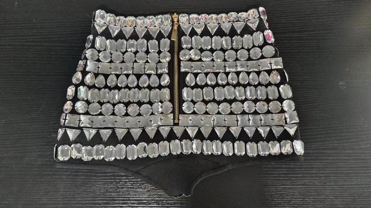 Big Crystal Bodycon Shorts - REBECATHELABEL