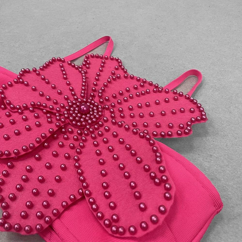 Beaded Flower Bandage Two piece Set - REBECATHELABEL