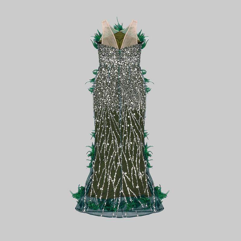 Kaylyn feather Dress - REBECATHELABEL