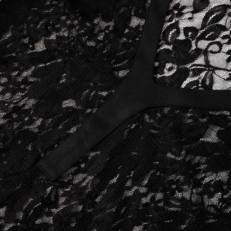 Lace Collared Long Sleeve Top Bell Bottom Pants Casual Two Piece Set - REBECATHELABEL