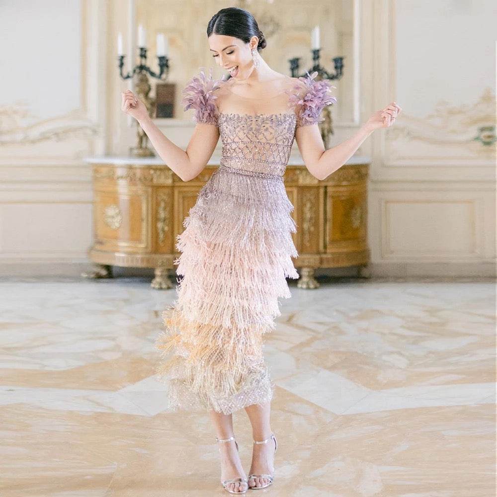 Lili tassel lilac dress - REBECATHELABEL