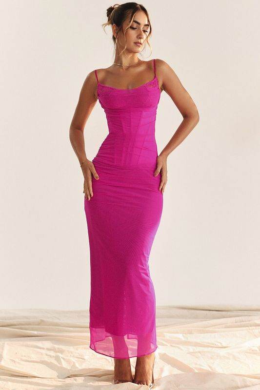 Lola midi pink dress - REBECATHELABEL