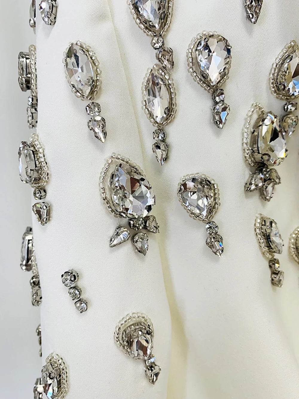 Long Sleeve Luxury Diamond Sexy V-Neck blazer - REBECATHELABEL