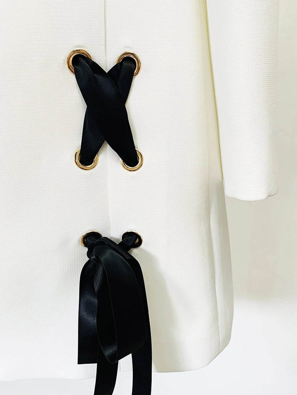 Long sleeved Cross Tied Slim Fit Mini Dress - REBECATHELABEL