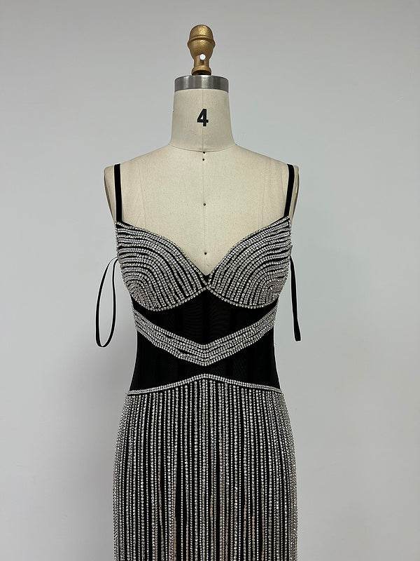 Milan tassels rhinestone dress - REBECATHELABEL