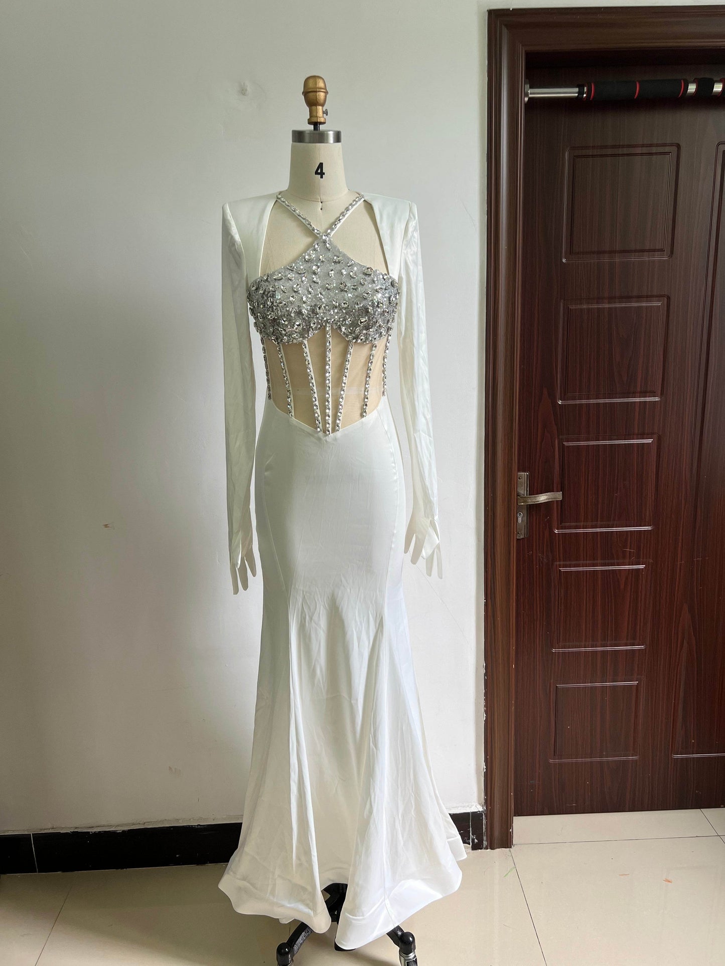 Millan diamond floor length dress - REBECATHELABEL