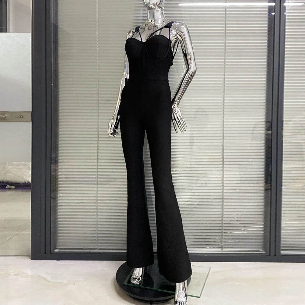 Neck Tight Bandage Jumpsuit - REBECATHELABEL