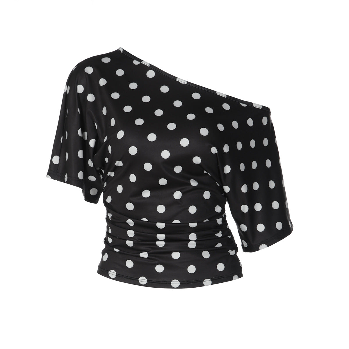 Printed Polka Dot Shoulder Sleeve Puff Sleeve Top