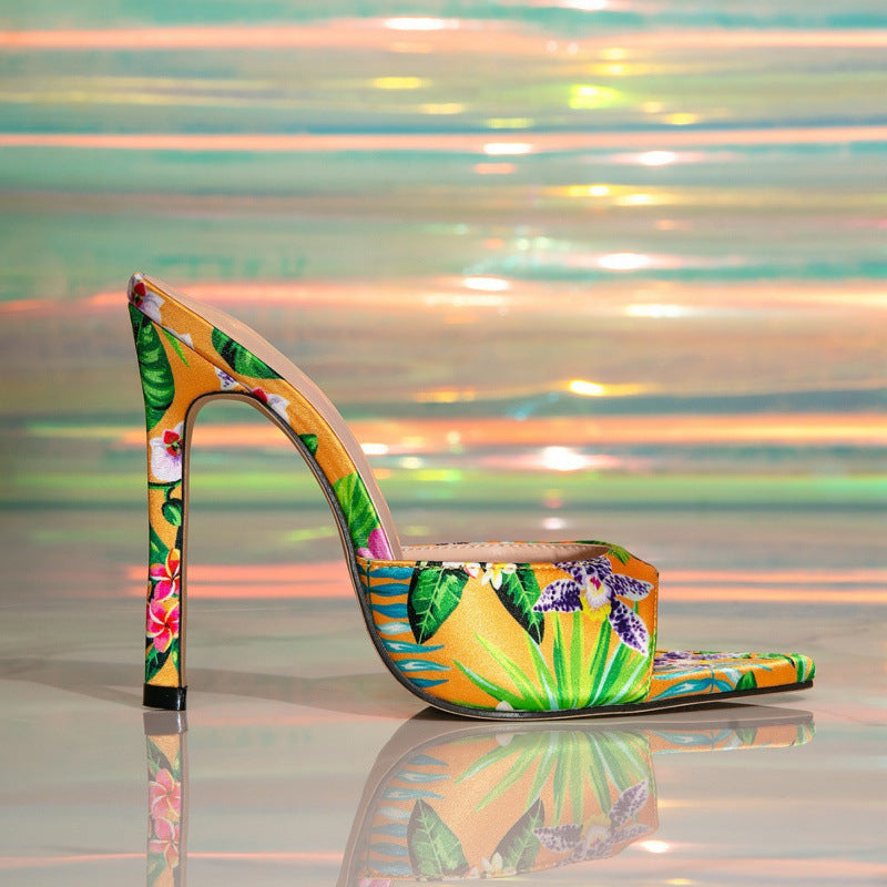 Stiletto Sandals Printed High Heel Sexy Party Sandals