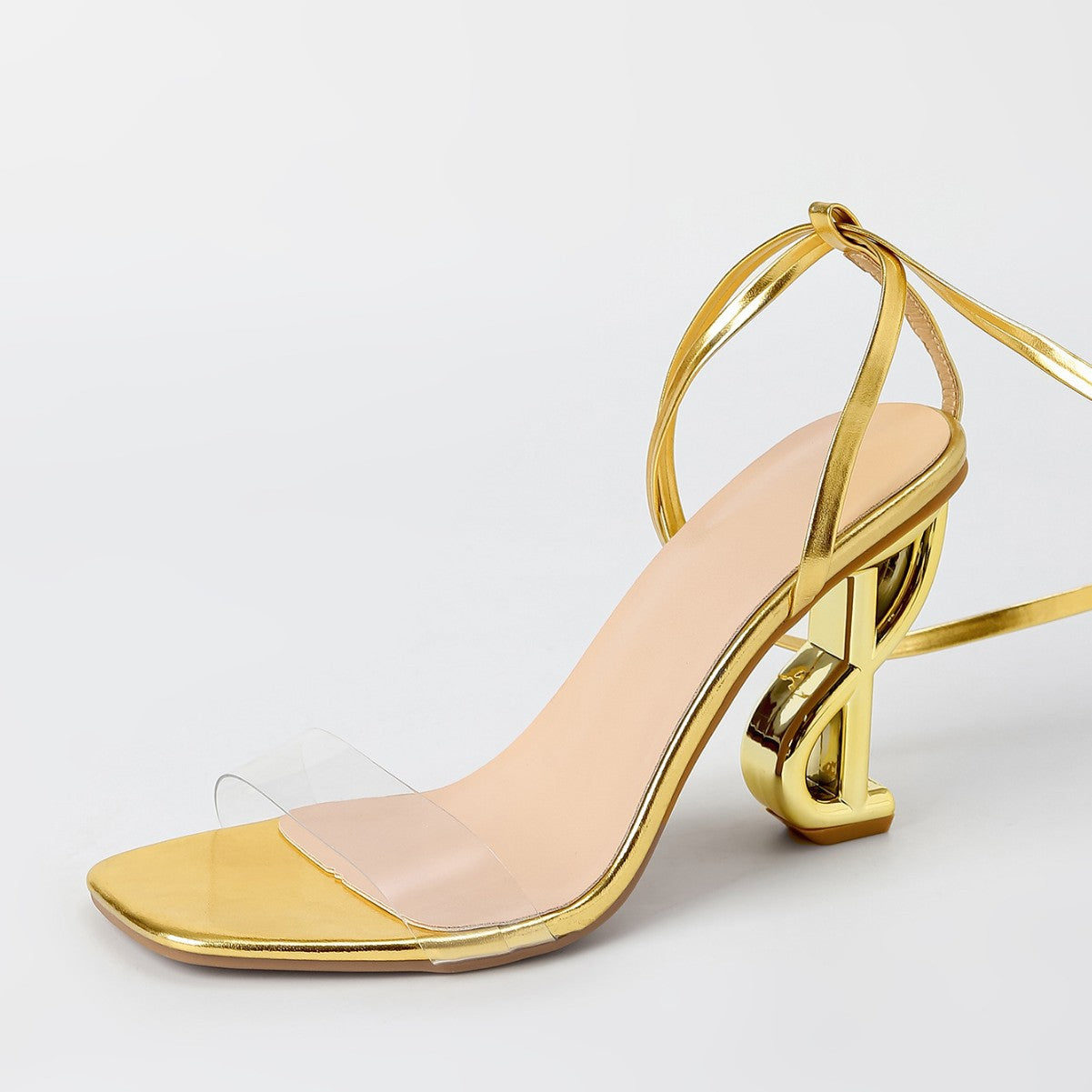 High Heels Summer Summer Square Toe Open Toe Heel High Heeled Strap Sandals