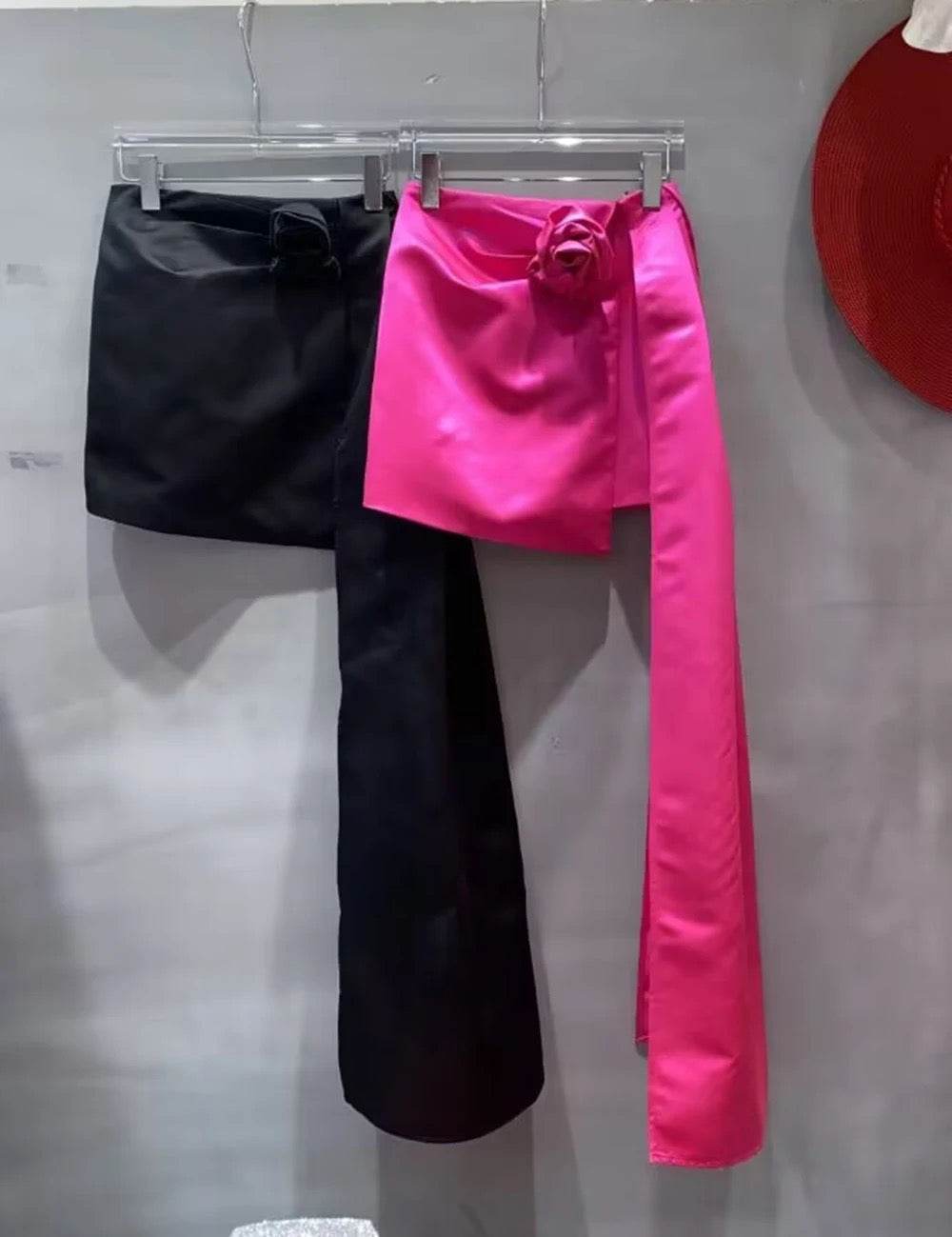 Pink Pendant Flower Mini skirt - REBECATHELABEL