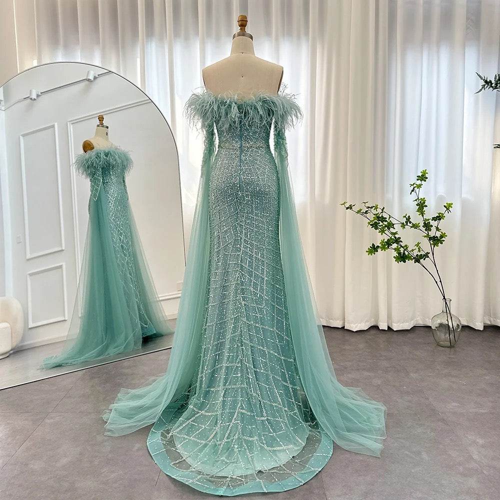 Ready to settle feather gown - REBECATHELABEL