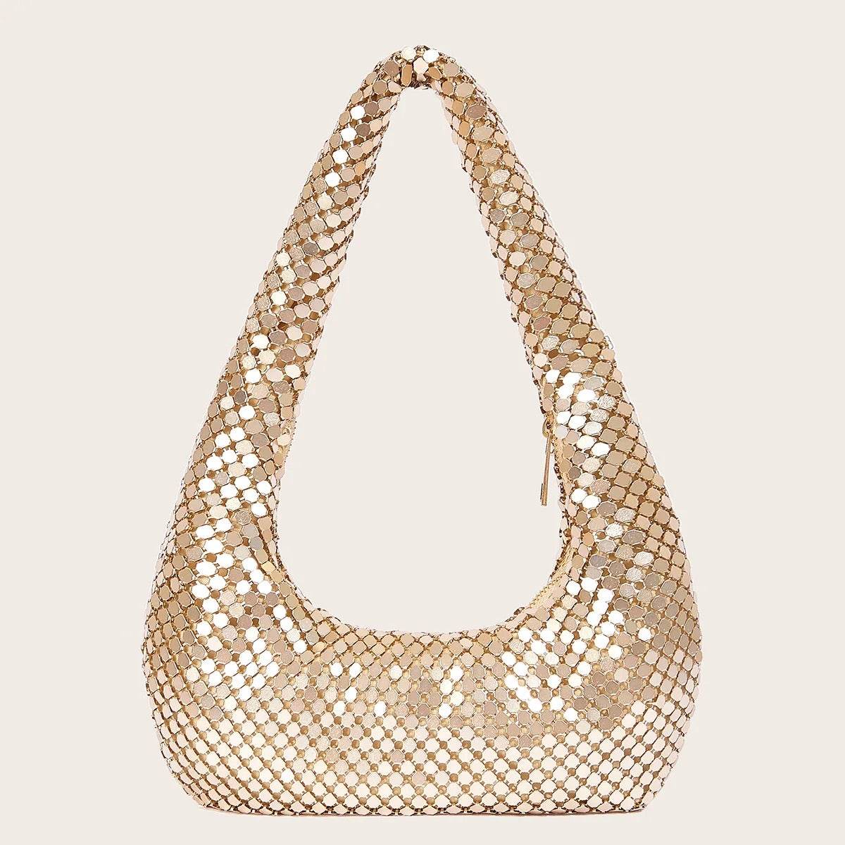 Shining Half Moon Mini Party Shoulder Bag Evening Purse - REBECATHELABEL