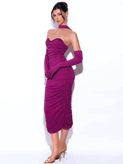 Tube Top Tight Bandage Backless Long Dress - REBECATHELABEL