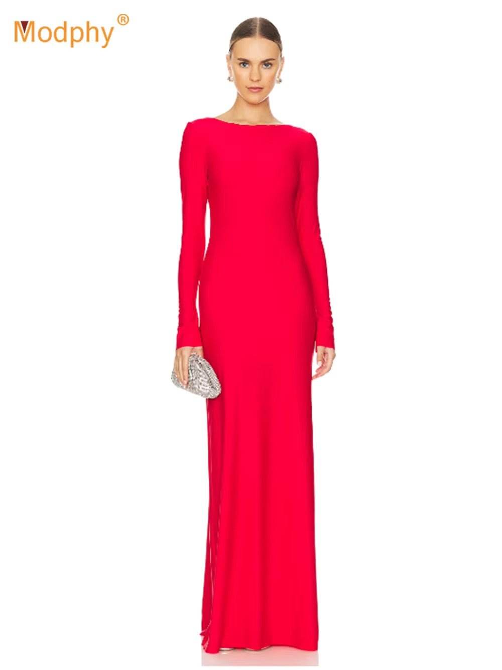 Backless Diamond leaf design Maxi Dress - REBECATHELABEL