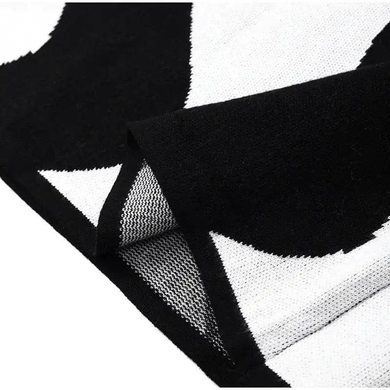 bandeau knitted maxi dress in black wave - REBECATHELABEL