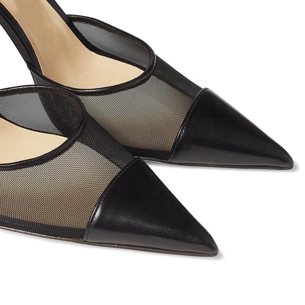 Black Pointed Toe High Heels - REBECATHELABEL