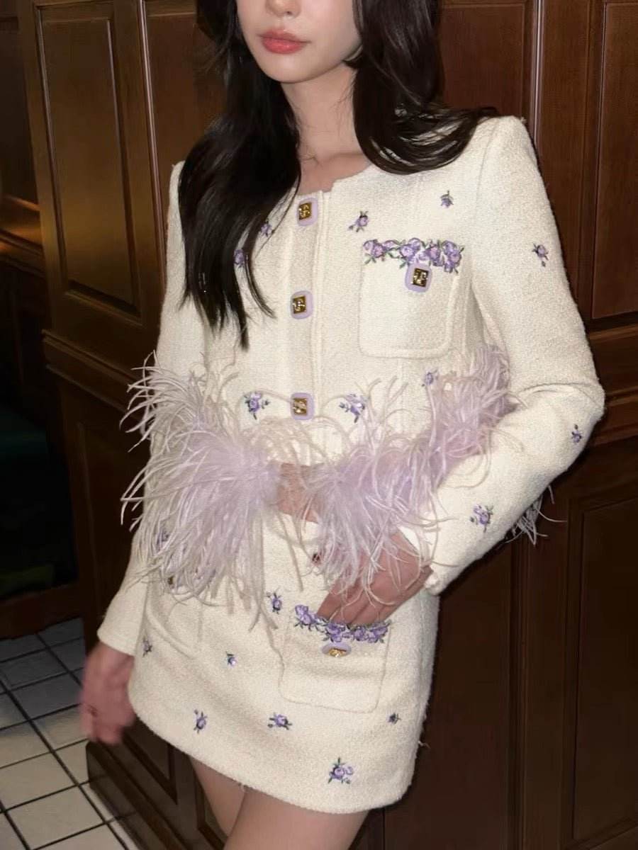 Camile feather skirt set - REBECATHELABEL